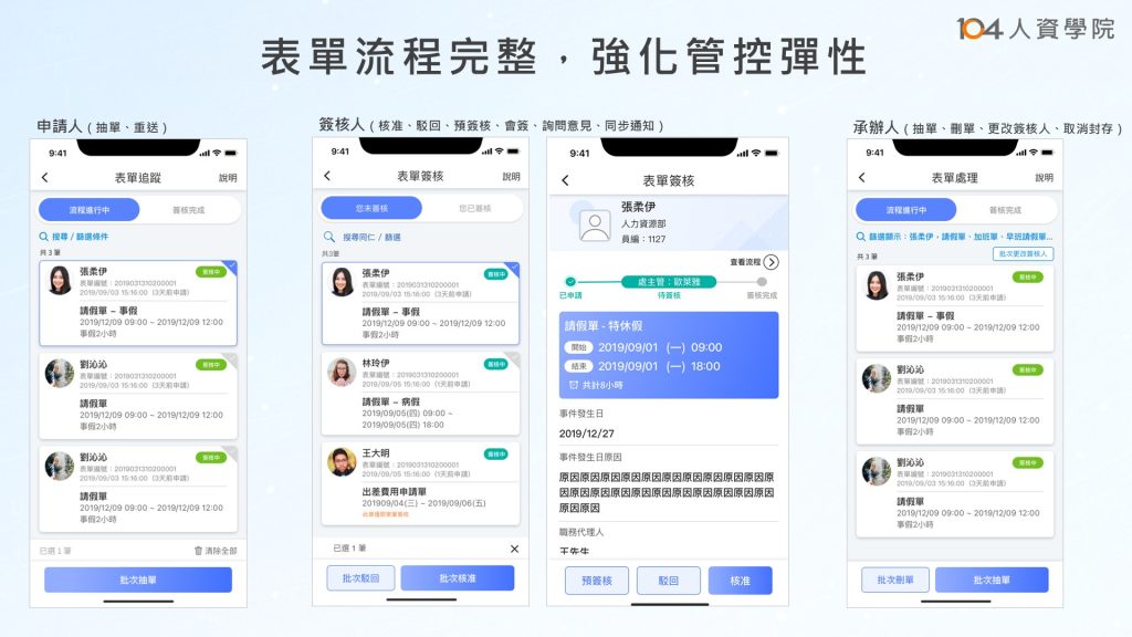 104 HR Max APP BPM表單簽核管控流程