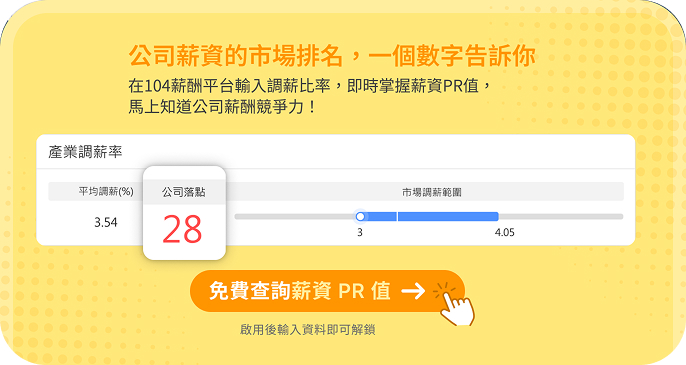 輸入調薪比率，即時掌握公司薪資PR值