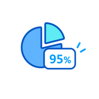 95% 圓餅圖插畫