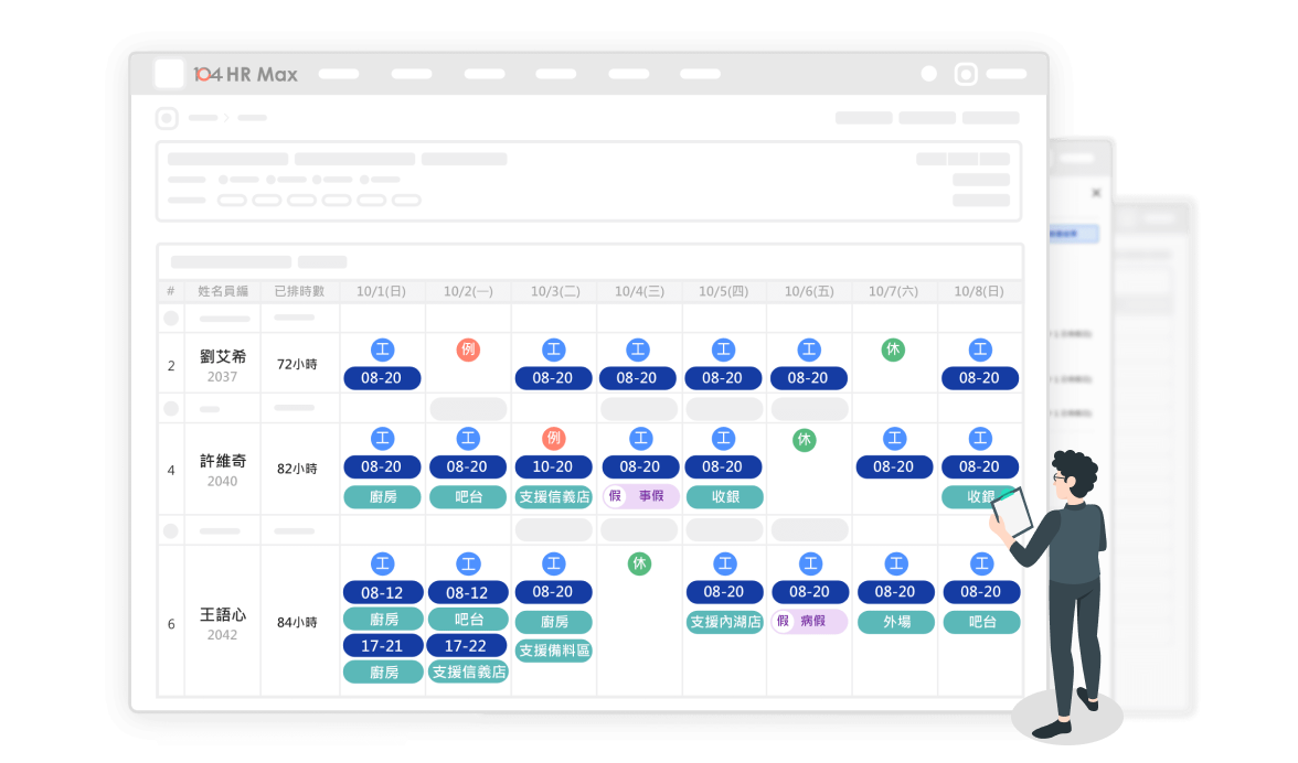 靈活便捷排班管理 節省70%作業時間​